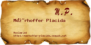 Márhoffer Placida névjegykártya